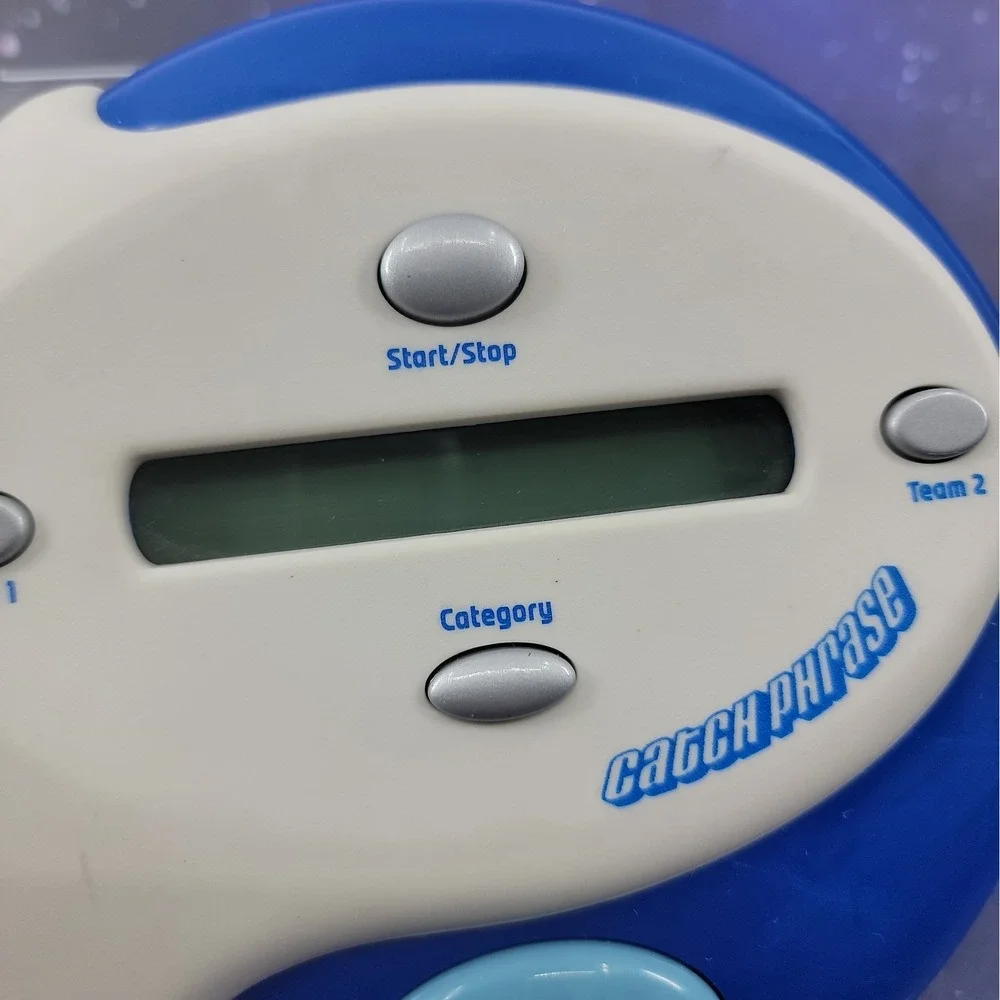 Catch Phrase Electronic Handheld Party Game White Blue 2004 Hasbro Works